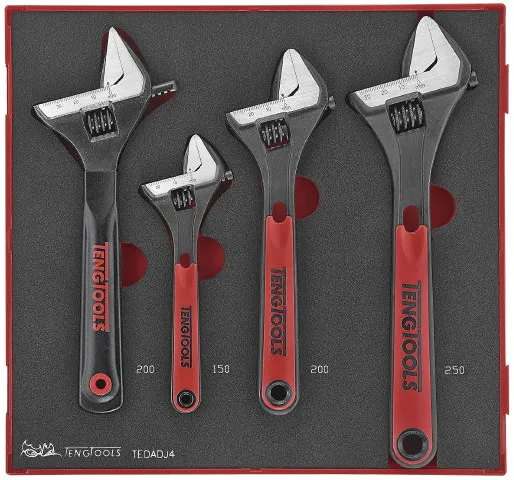 Teng Tools skiftnyckelset TEDADJ4 med 4 delar
