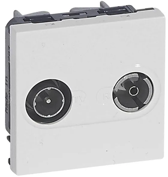 Legrand Tv-r stik han/hun 9,52MM vit